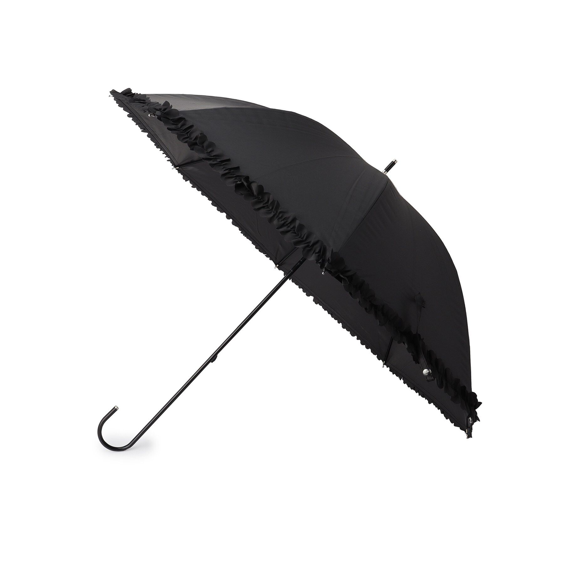 SHOO･LA･RUE「【晴雨兼用】ヒートカットフリル長傘【because】」|傘|ブラック(019)