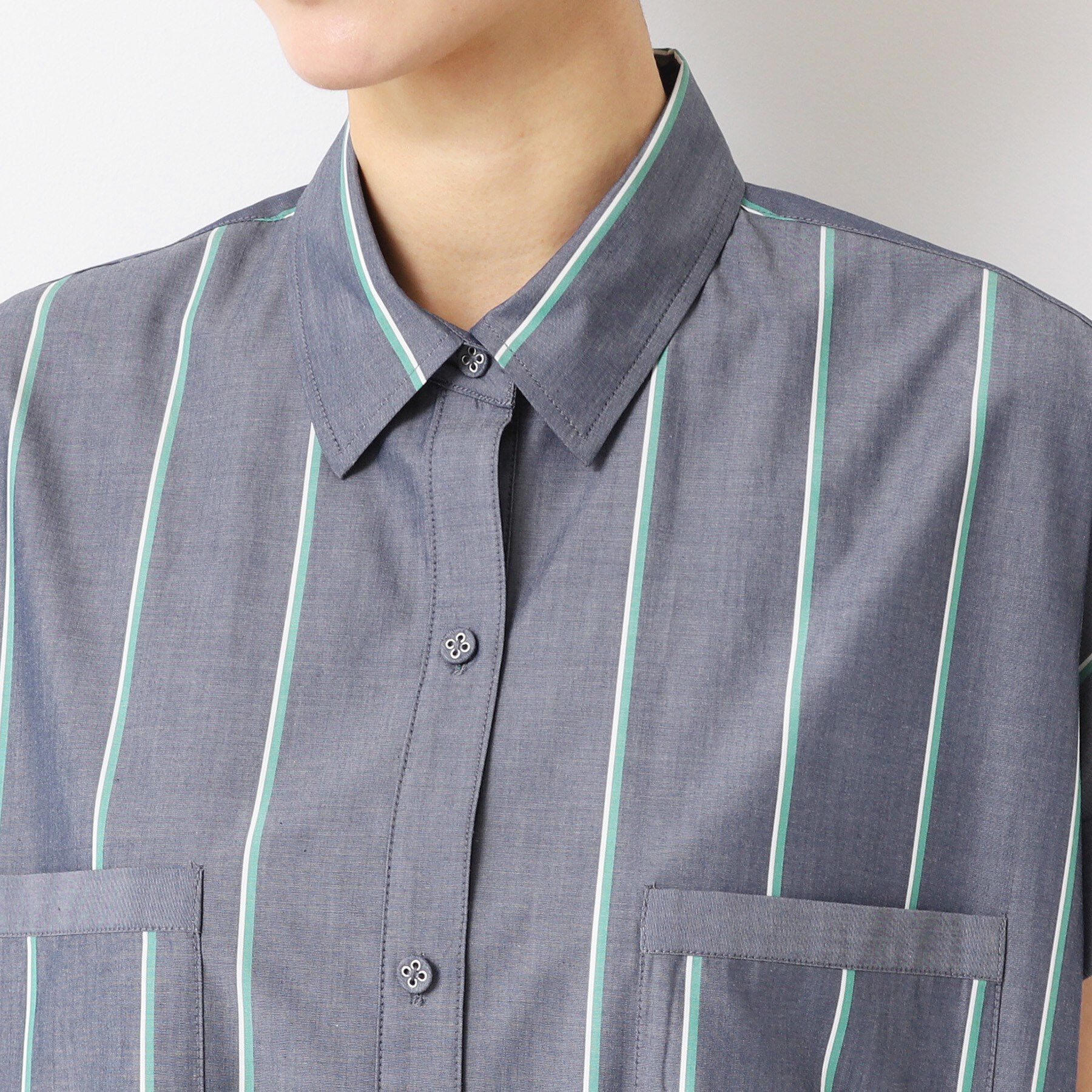 Dessin「【洗える】オリジナルストライプ柄シャツワンピース（S～L）」|ワンピース|