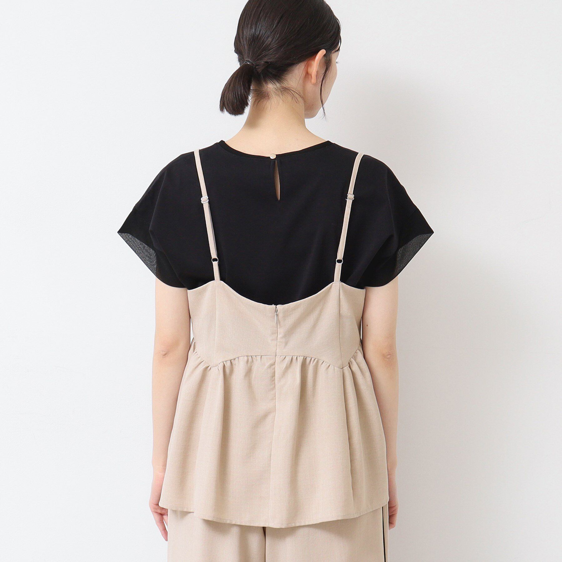 Dessin「【セットアップ可能・洗える】切り替えギャザー入りキャミソール」|キャミソール|