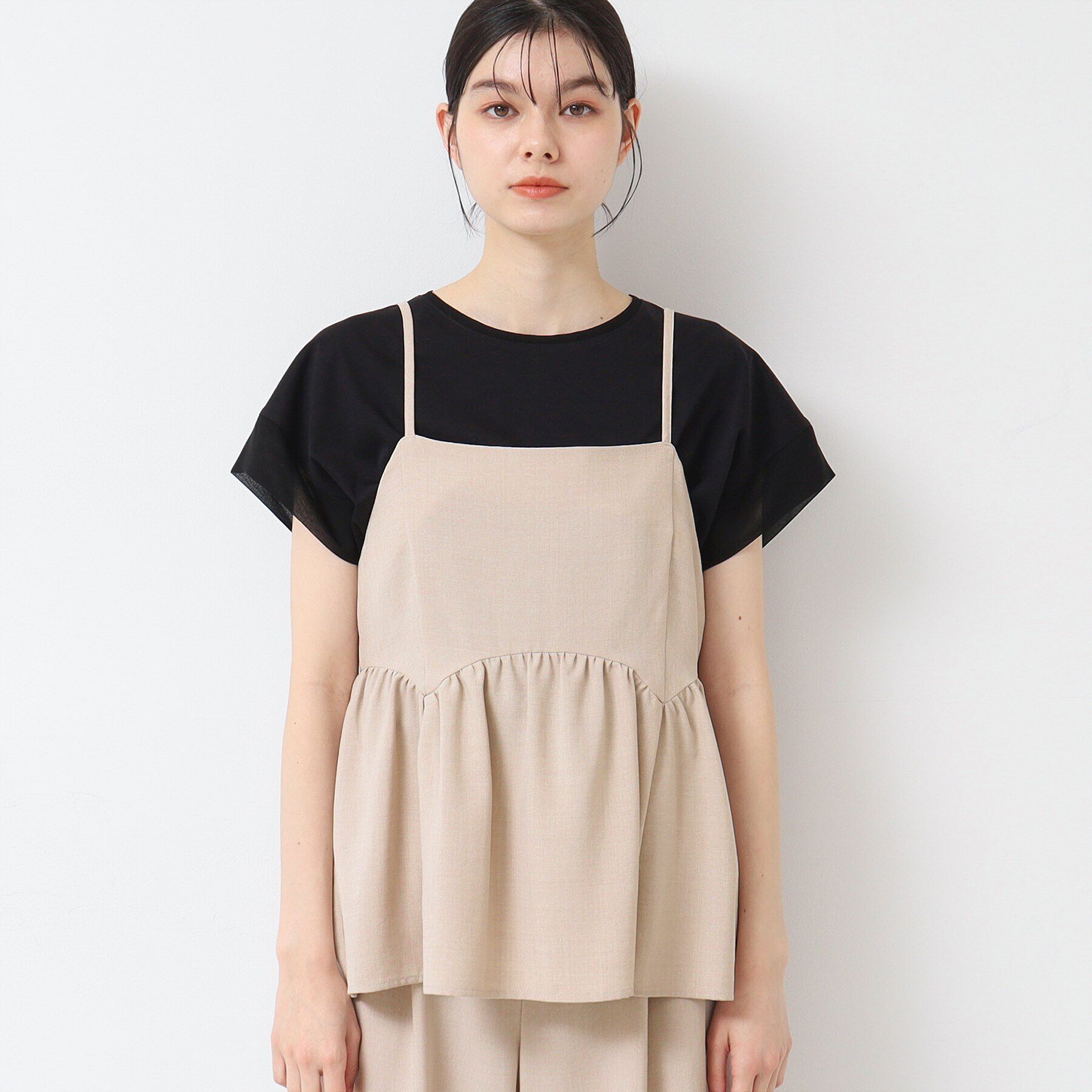 Dessin「【セットアップ可能・洗える】切り替えギャザー入りキャミソール」|キャミソール|