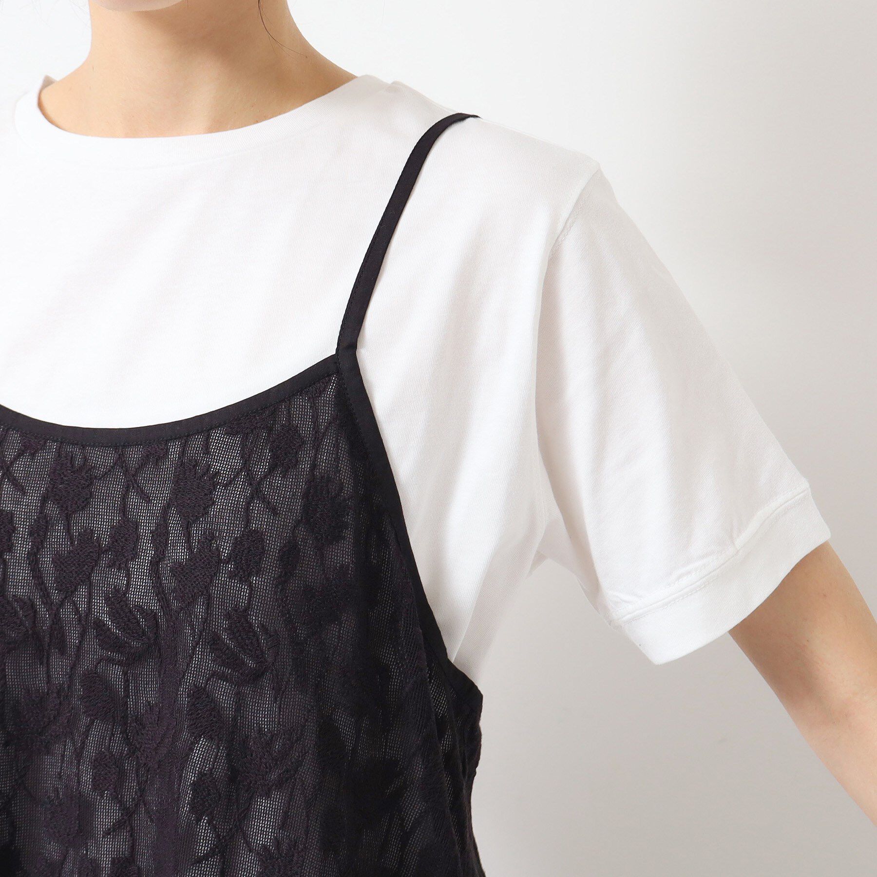 Dessin「【洗える】刺繍柄インドレースキャミワンピース」|ワンピース|