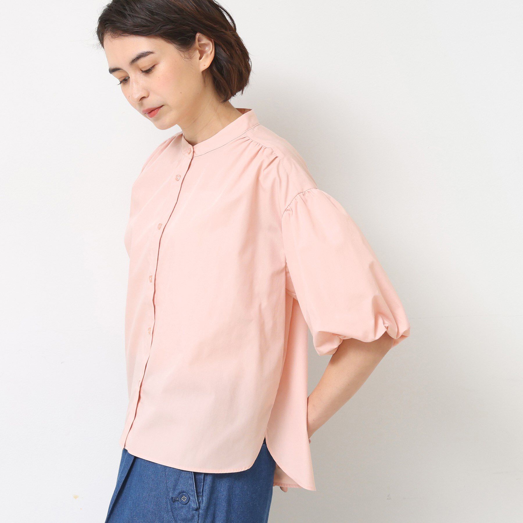 Dessin「【洗える】バルーンスリーブバッグギャザーブラウス」|シャツ・ブラウス|ライトピンク(070