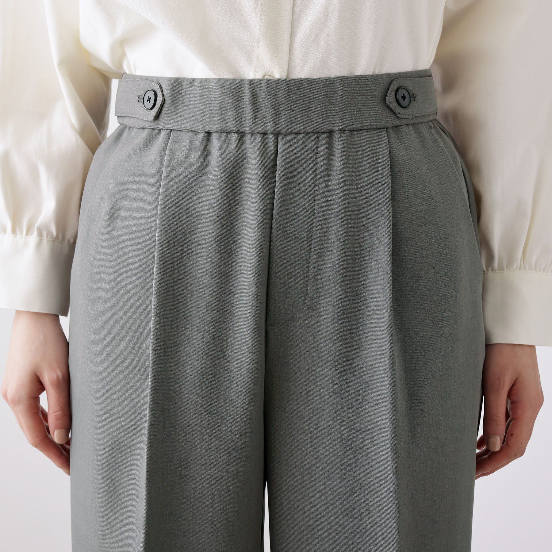 Dessin「【洗える】サイドボタンセミワイドパンツ」|その他|