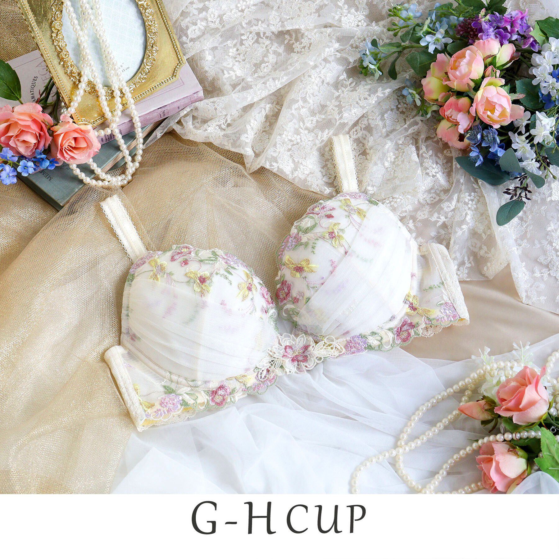 Risa Magli「アイリィー ブラジャー（G-H）＜V Make Type＞」|インナー|アイボリー(004)