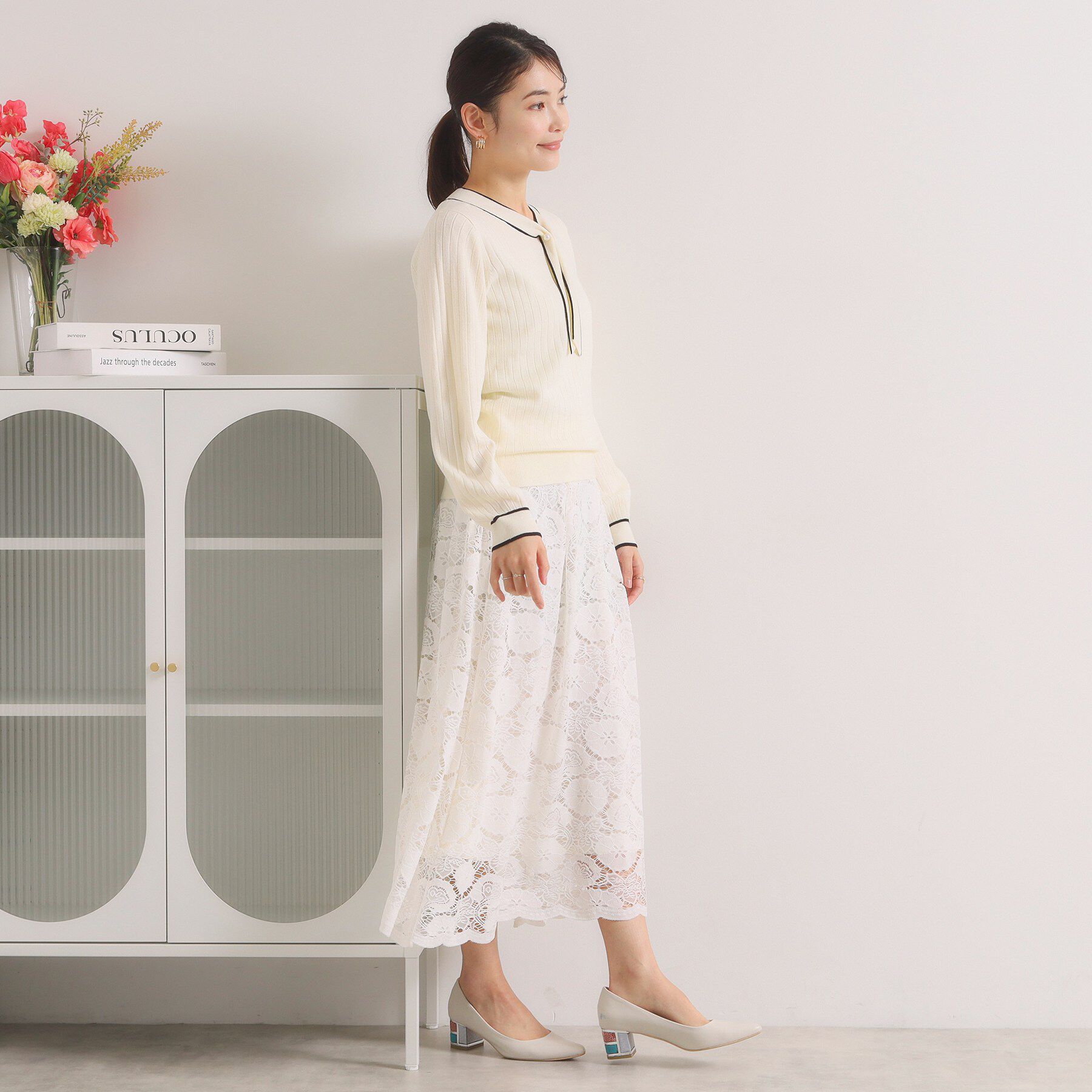 ITS&rsquo;DEMO「【手洗い可】配色ボウタイニット」|ニット・セーター|