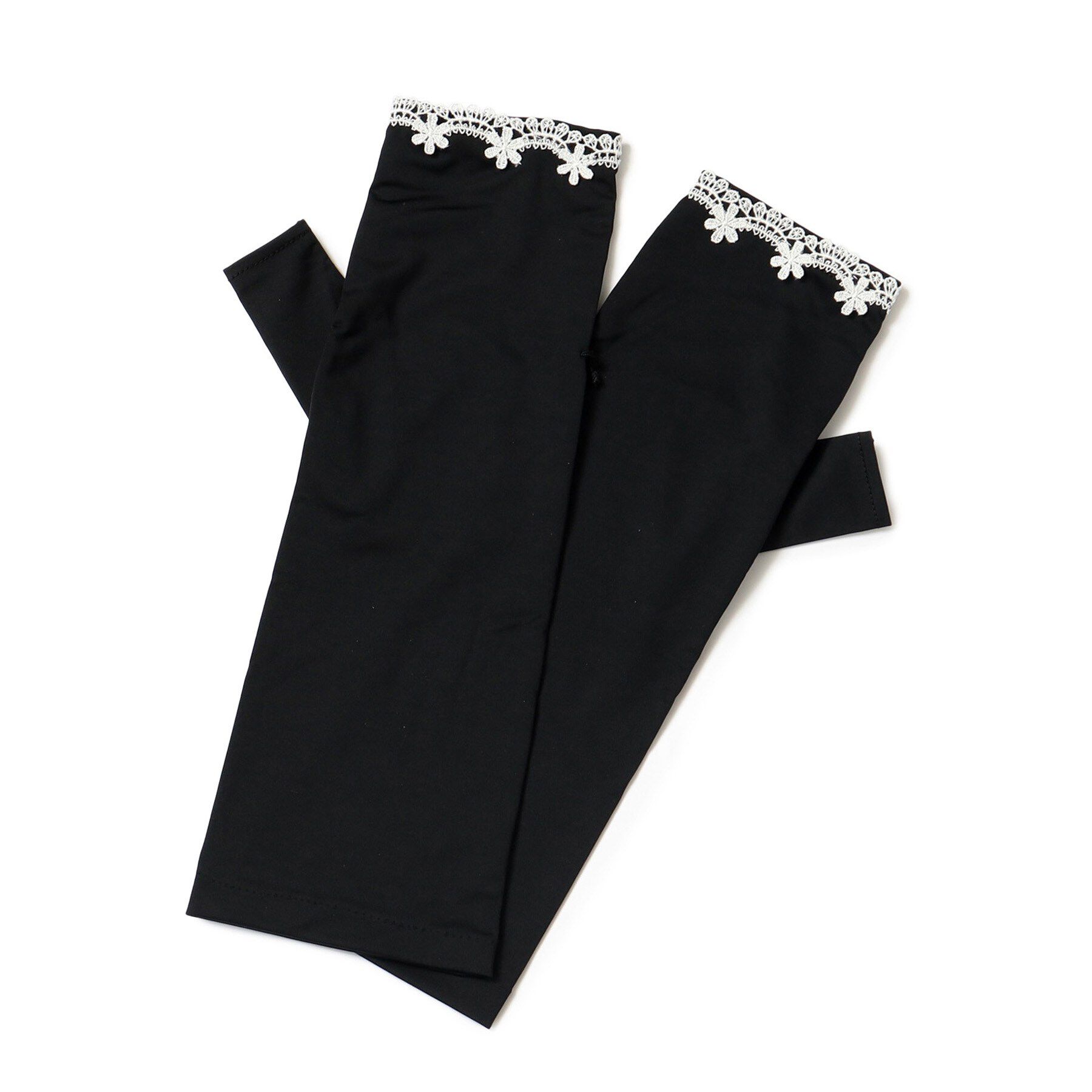 ITS&rsquo;DEMO「【接触冷感】レースショートUVグローブ」|手袋|ブラック(019)