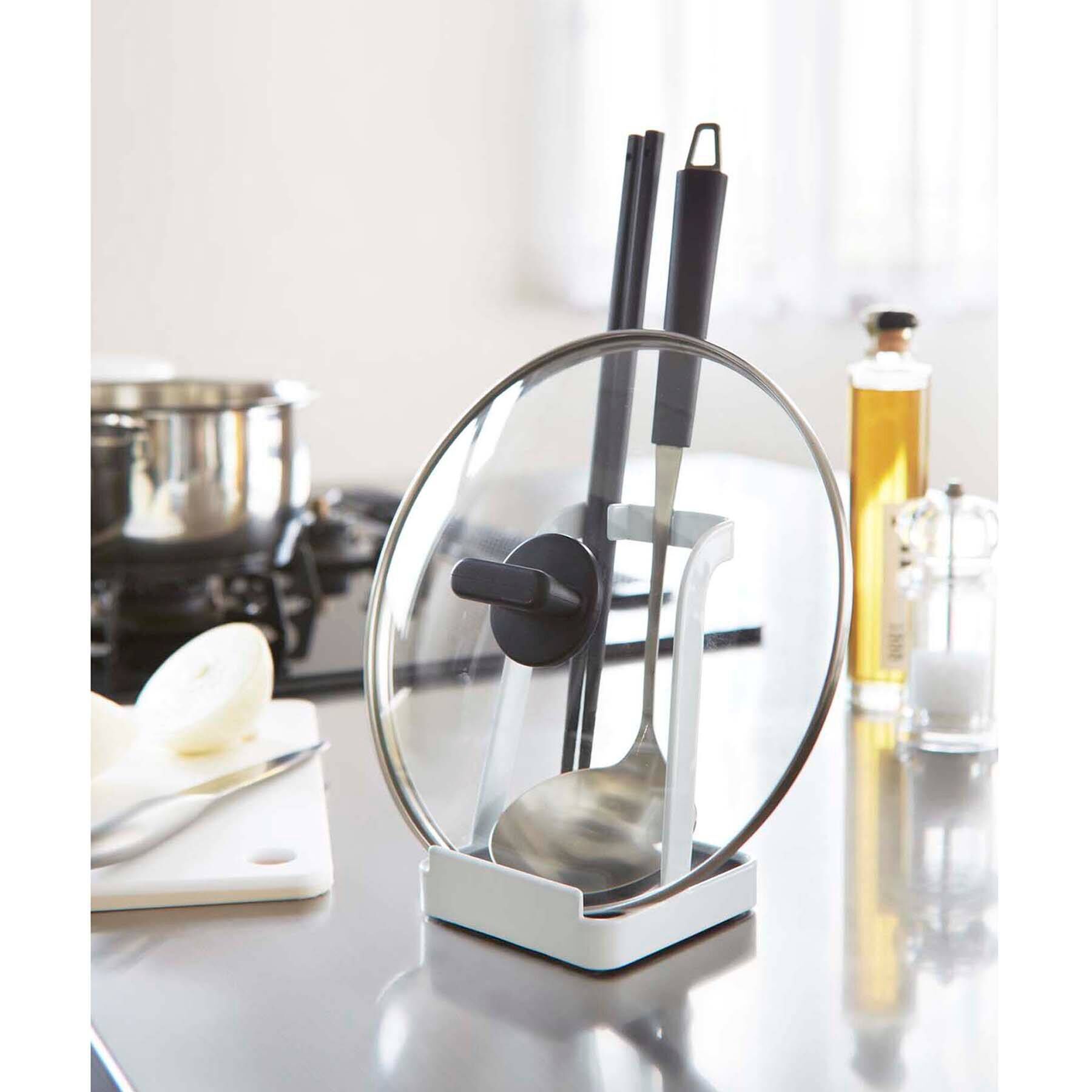 212 KITCHEN STORE「お玉＆鍋フタスタンド WH 山崎実業 ＜tower タワー＞」|食器・キッチングッズ|ホワイト(879)