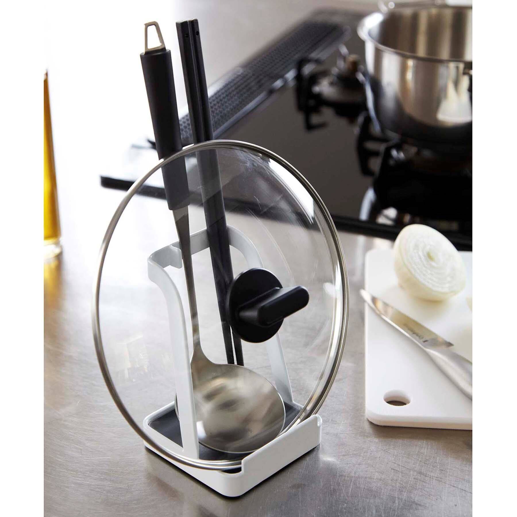 212 KITCHEN STORE「お玉＆鍋フタスタンド WH 山崎実業 ＜tower タワー＞」|食器・キッチングッズ|