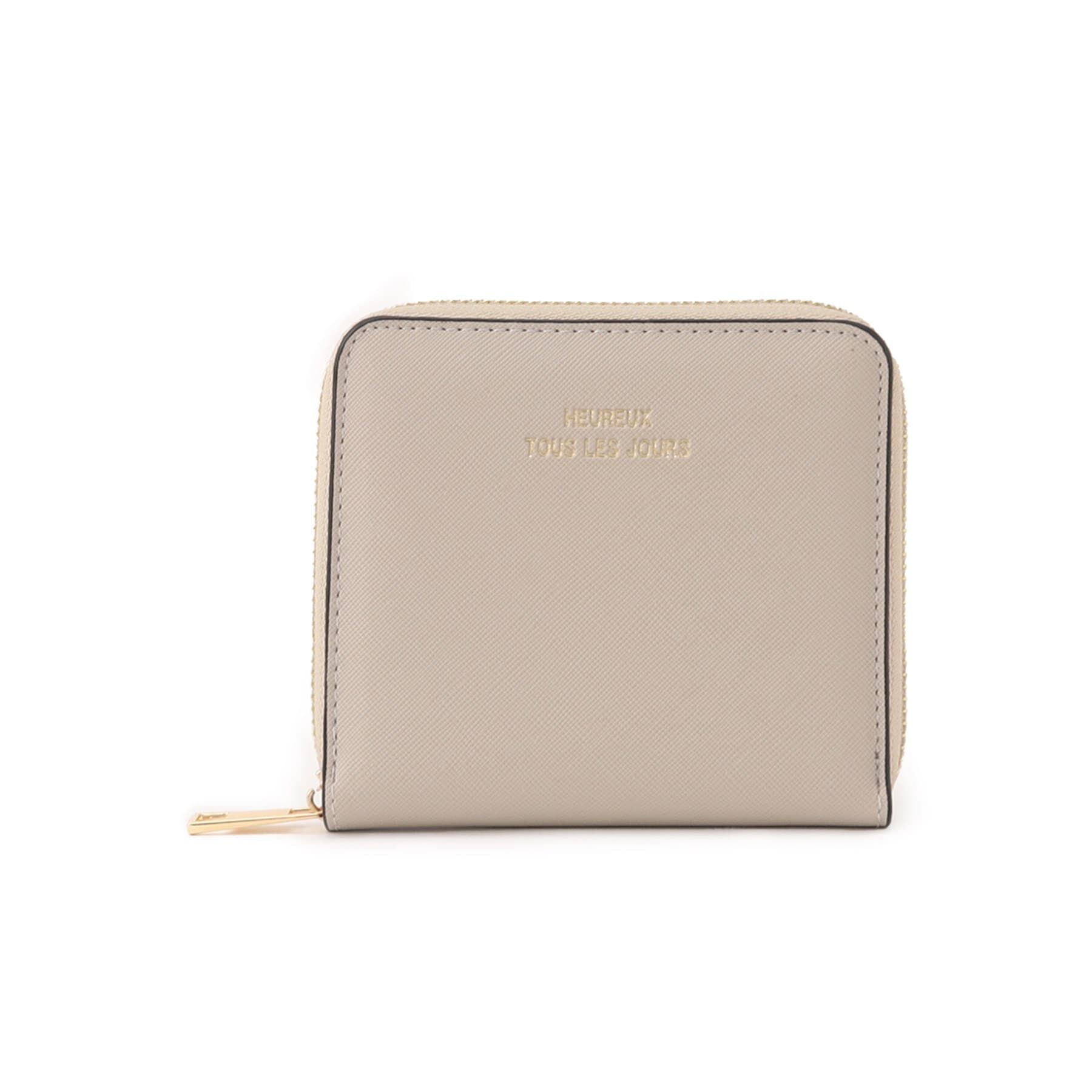 Ober Tashe「【新生活・新学期】角シボミドルラウンド財布」|財布|グレージュ(048)