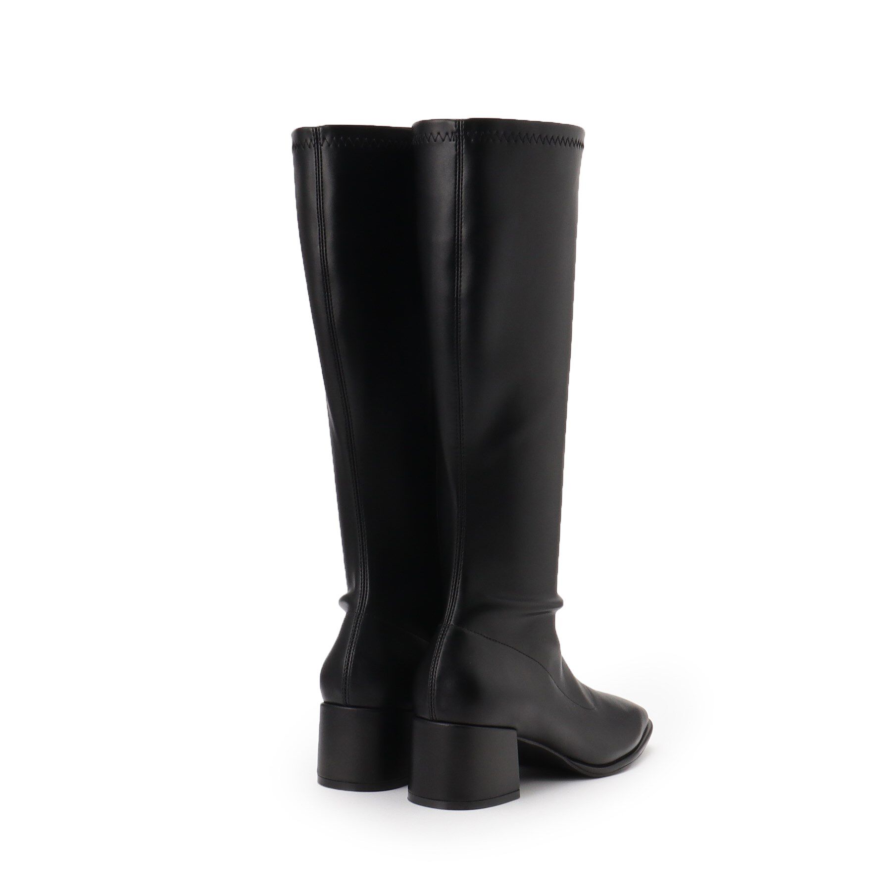 ESPERANZA「スクエアトゥロングブーツ【ロングセラー／歩きやすい／ローヒール／ストレッチ／サイドジップ／着脱簡単／」|ショートブーツ|