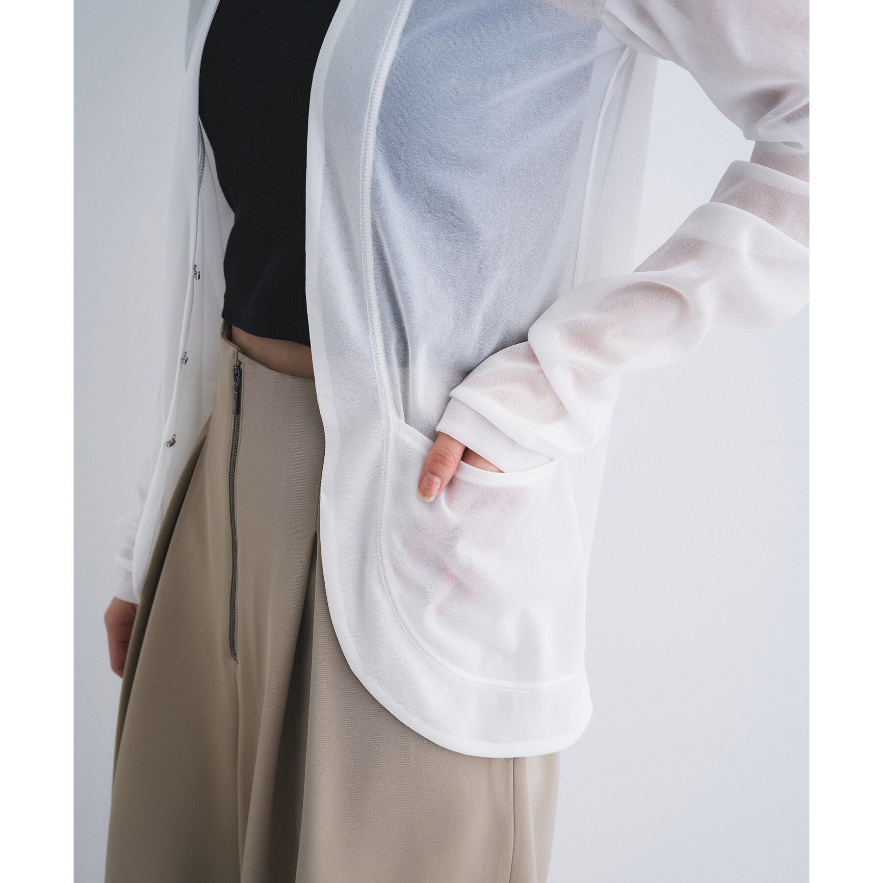 CODE A「sheer jersey cardigan」|カーディガン|