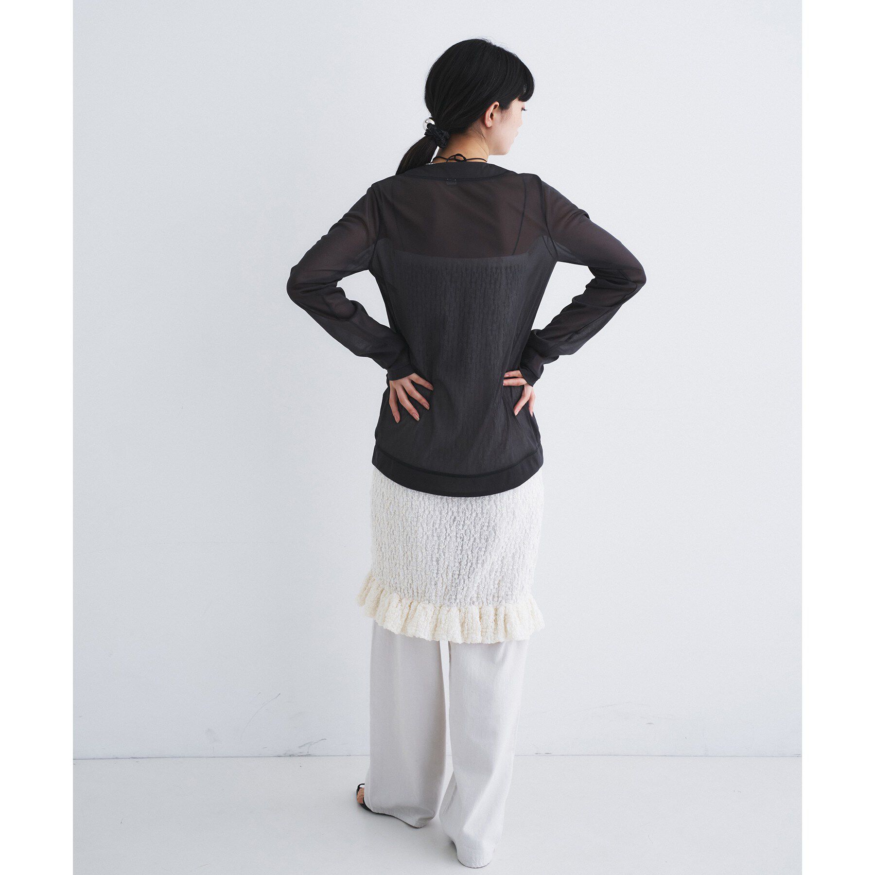 CODE A「sheer jersey cardigan」|カーディガン|