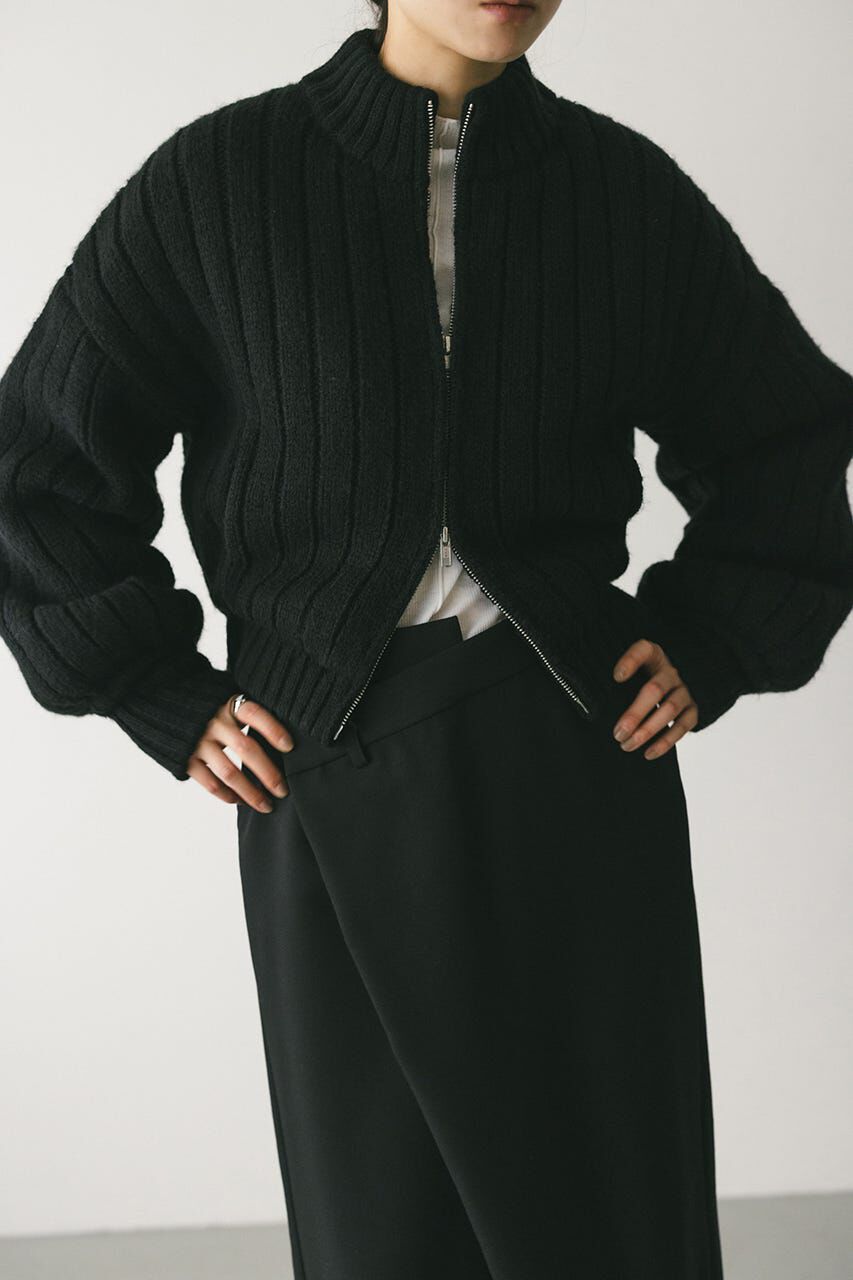 STYLEMIXER「パッファーニットジップカーデ」|カーディガン|