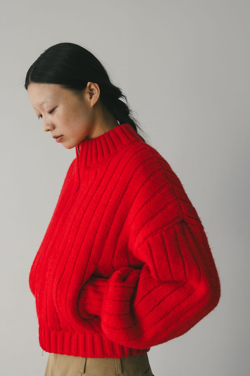 STYLEMIXER「パッファーニットジップカーデ」|カーディガン|