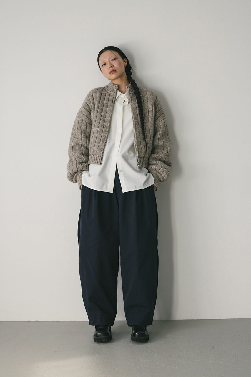 STYLEMIXER「パッファーニットジップカーデ」|カーディガン|