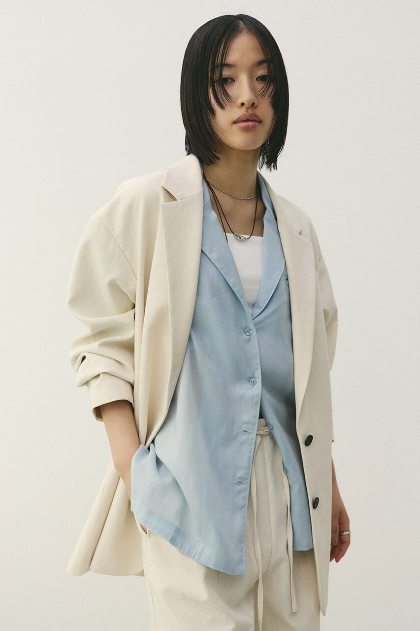 STYLEMIXER「テーラーカラーオープンシャツ」|シャツ・ブラウス|SAX