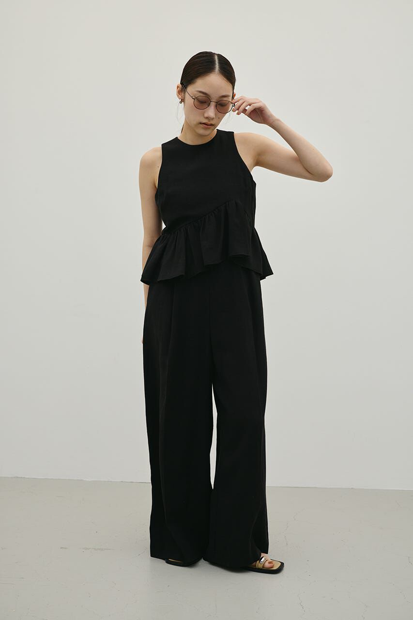 STYLEMIXER「リネンミックスフリルオールインワン」|その他|BLK