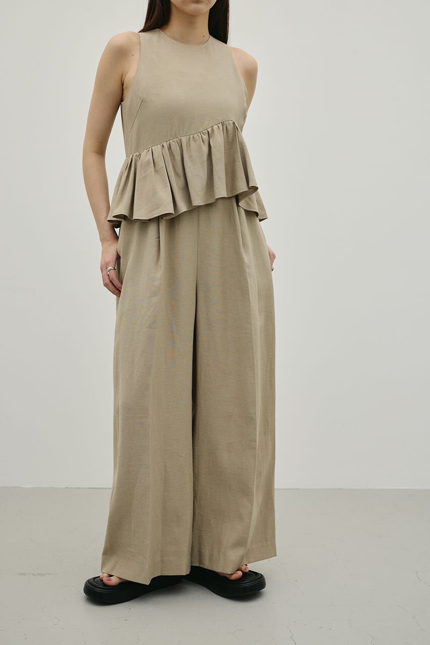 STYLEMIXER「リネンミックスフリルオールインワン」|その他|L/BEG1