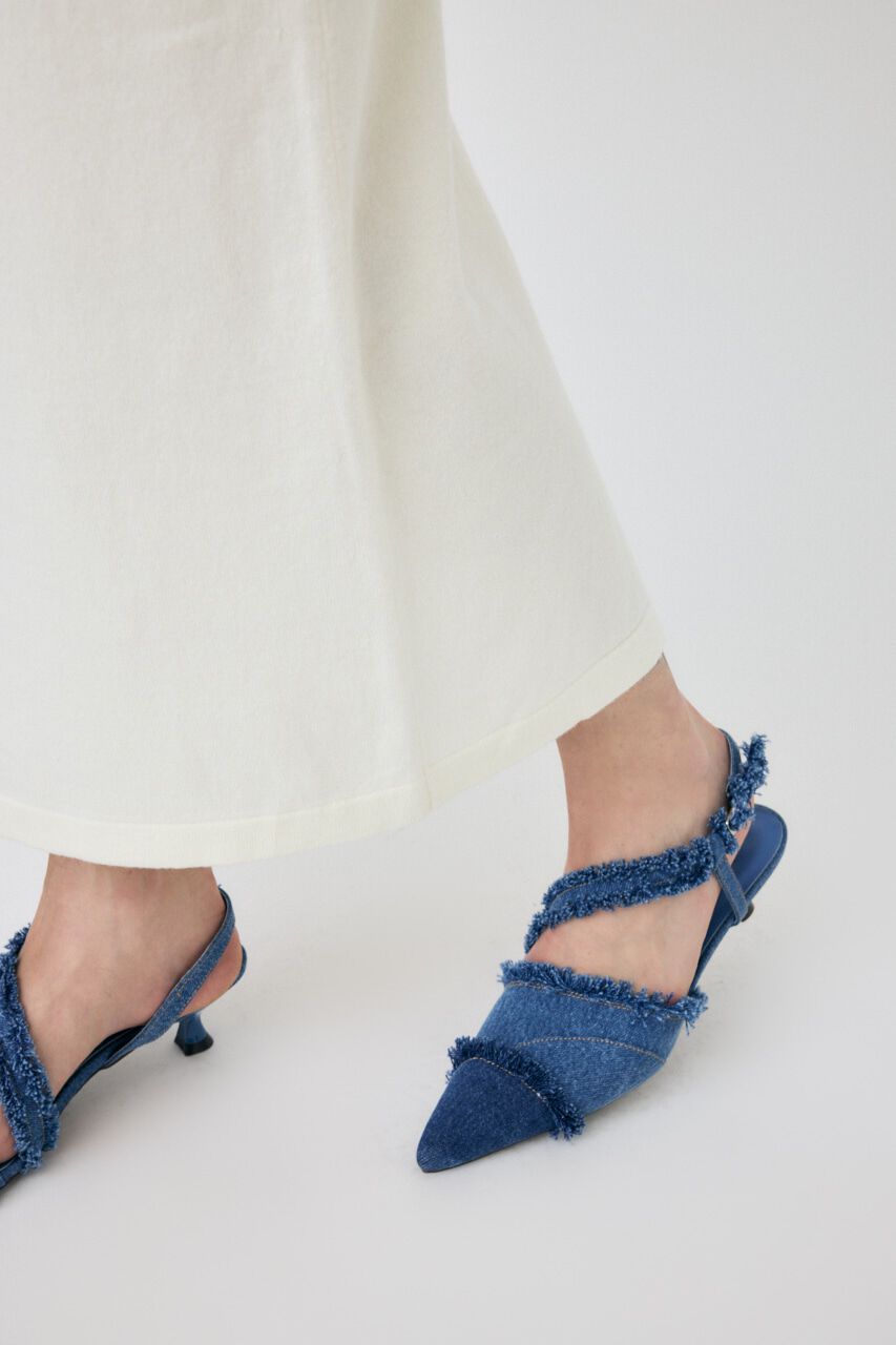 MOUSSY「REMAKE DENIM POINTY HEEL パンプス」|スリッポン|