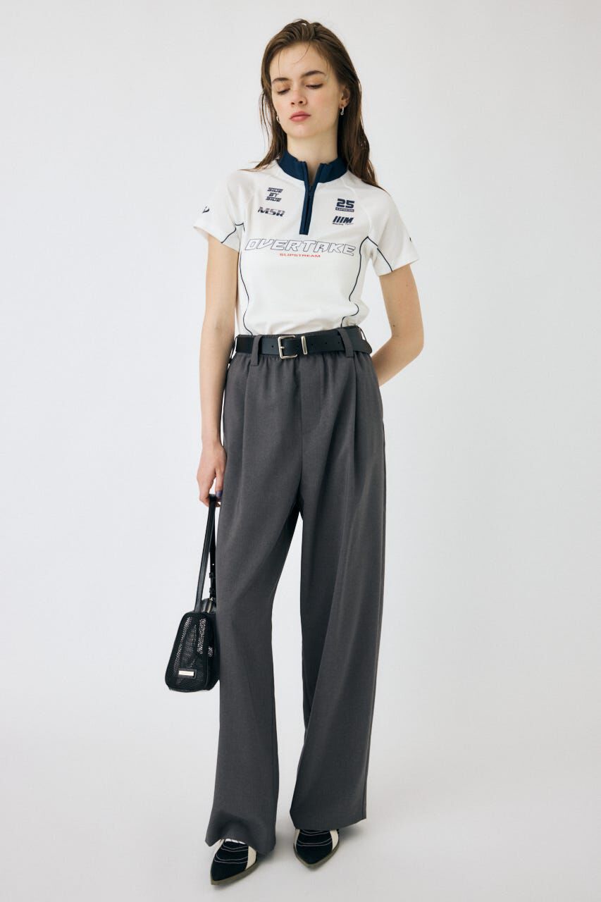 MOUSSY「HALF ZIP レーシング TEE」|Tシャツ・カットソー|