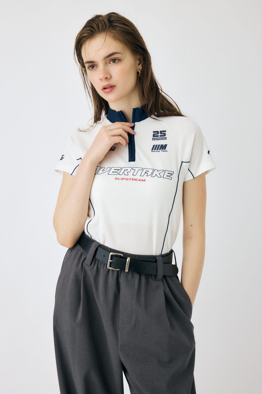 MOUSSY「HALF ZIP レーシング TEE」|Tシャツ・カットソー|