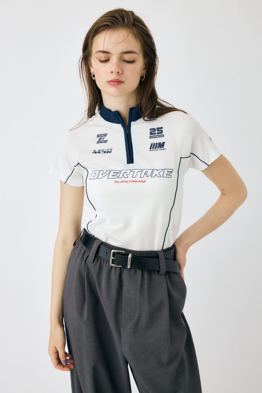 MOUSSY「HALF ZIP レーシング TEE」|Tシャツ・カットソー|