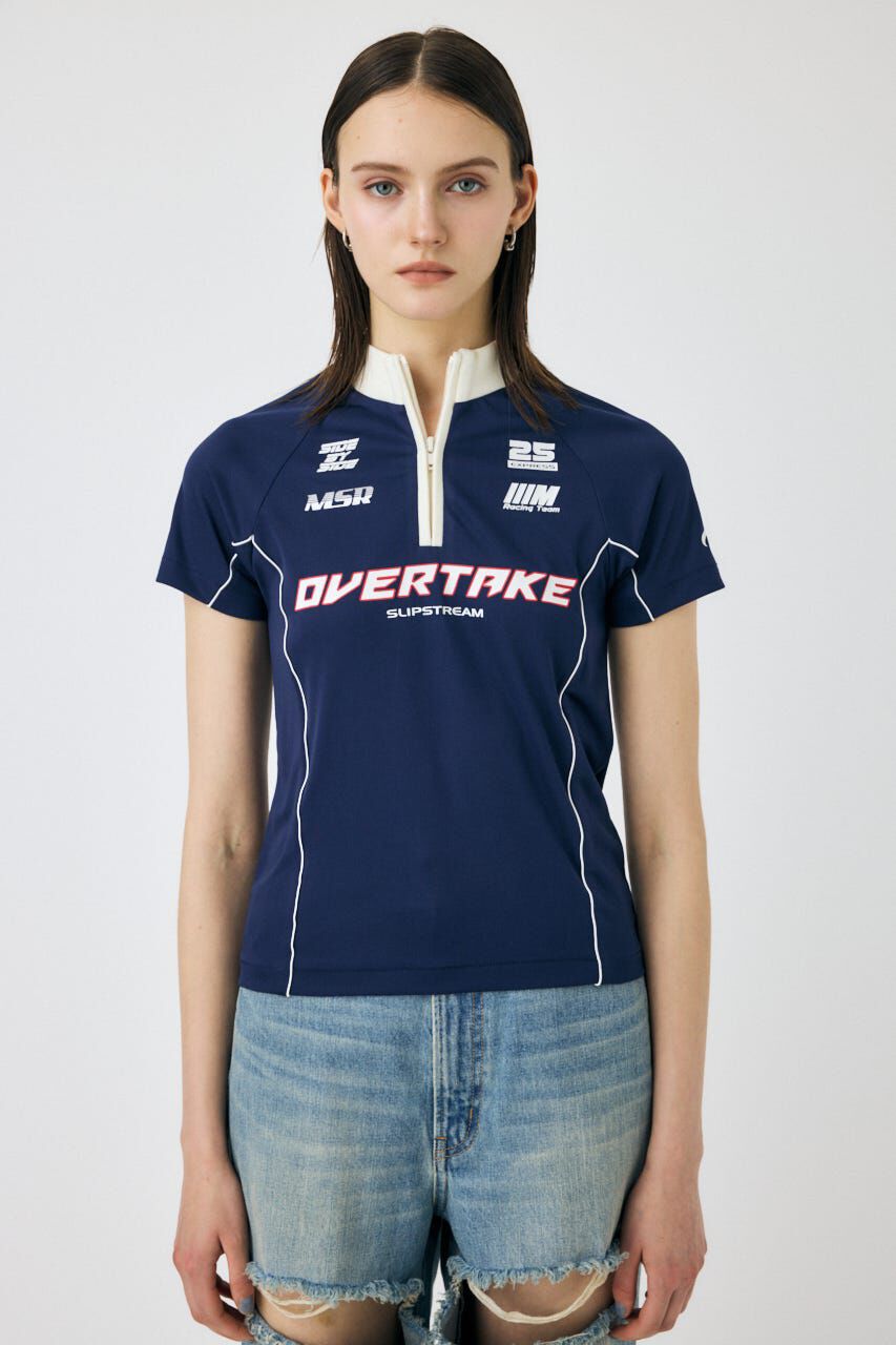 MOUSSY「HALF ZIP レーシング TEE」|Tシャツ・カットソー|NVY