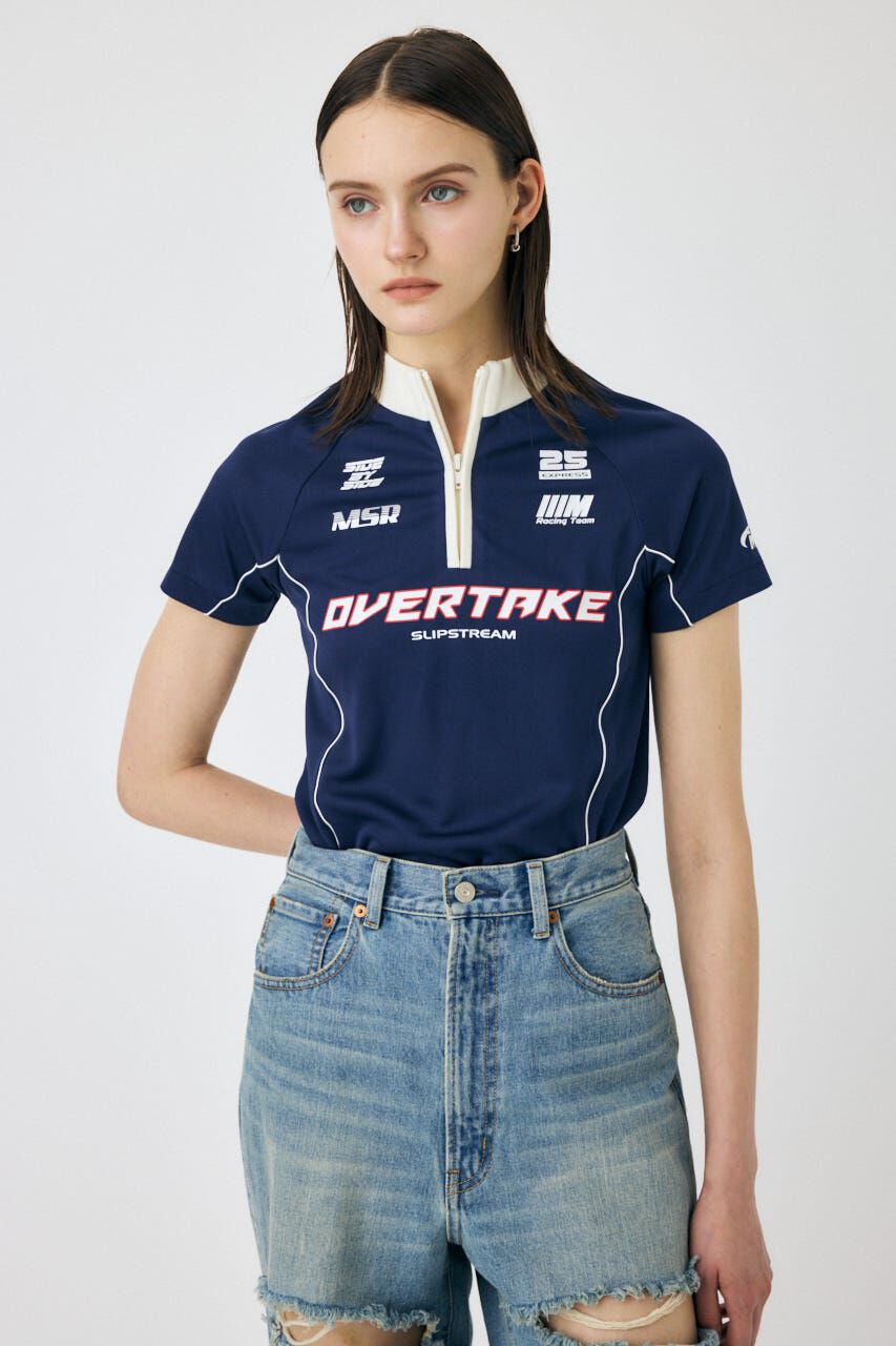 MOUSSY「HALF ZIP レーシング TEE」|Tシャツ・カットソー|