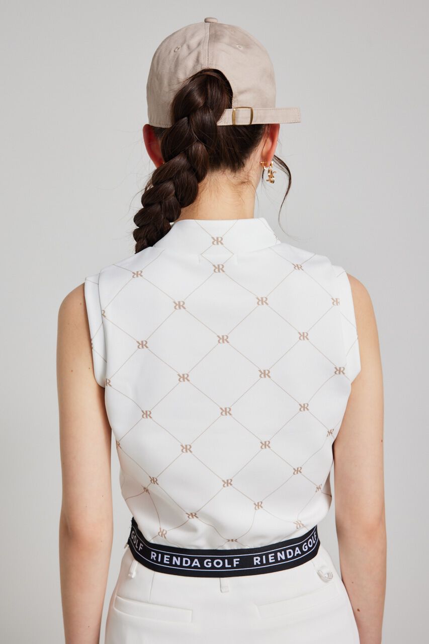 rienda「モックネックロゴノースリTOP」|タンクトップ|