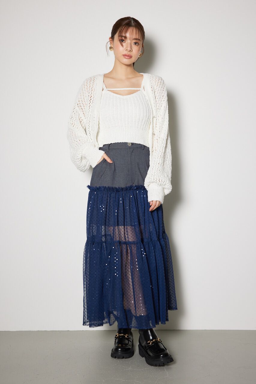 rienda「ビジューニットカーディガン」|カーディガン|