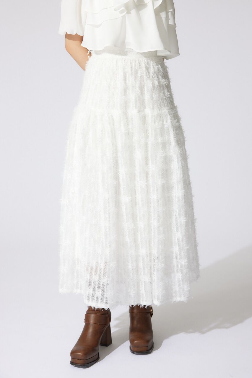 rienda「ディフォーメーションチュールフレアスカート」|スカート|