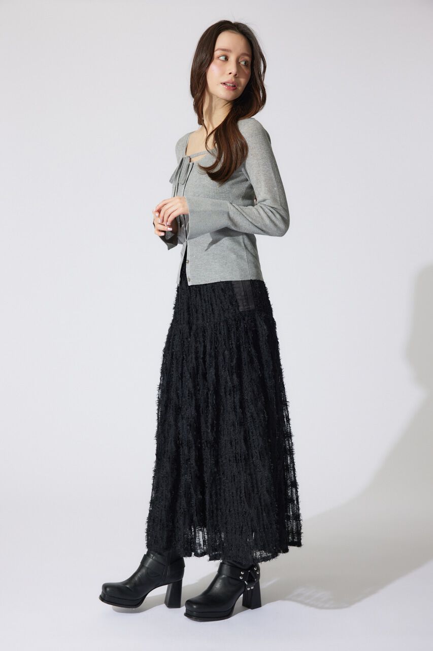 rienda「ディフォーメーションチュールフレアスカート」|スカート|
