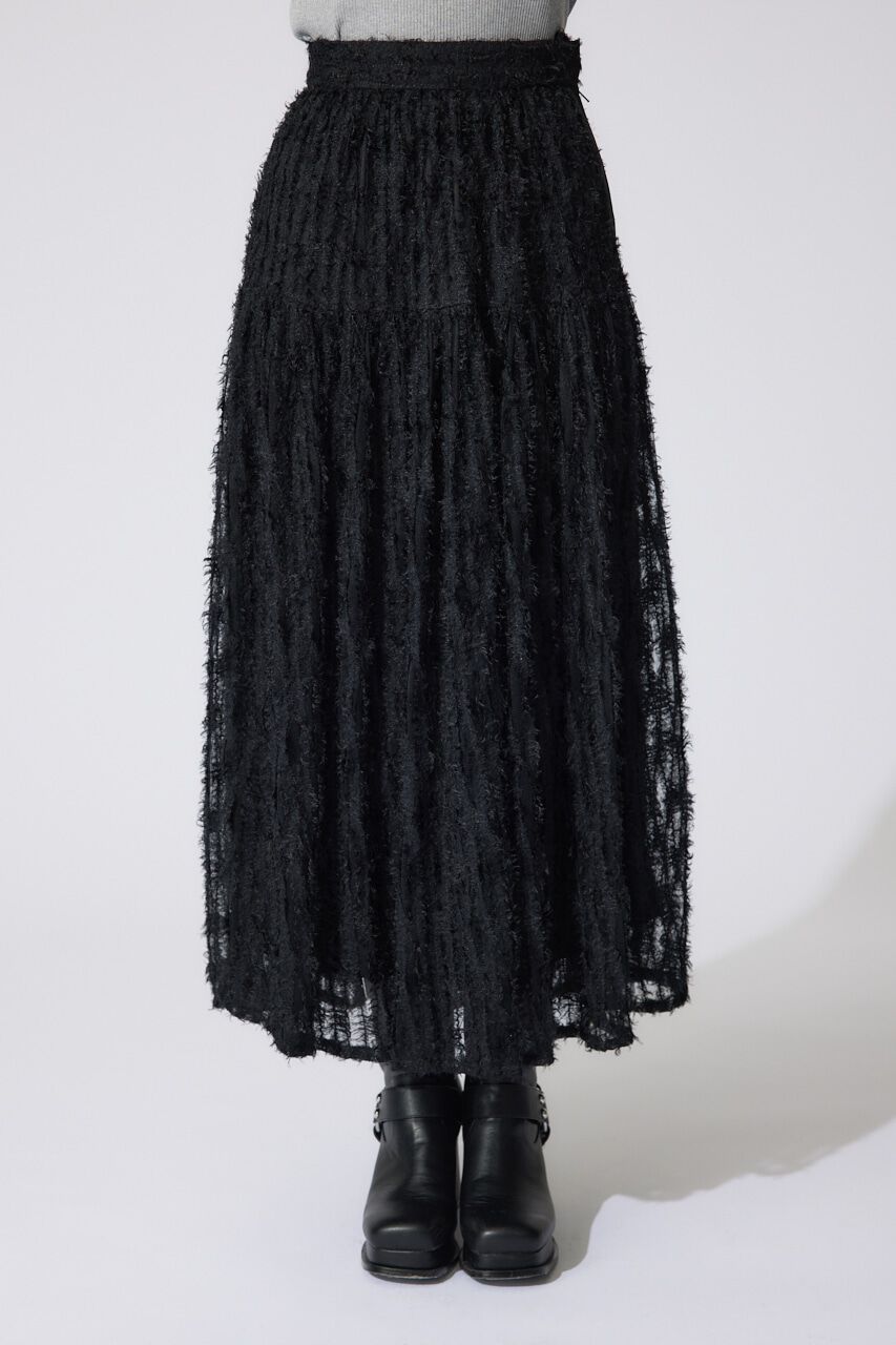 rienda「ディフォーメーションチュールフレアスカート」|スカート|