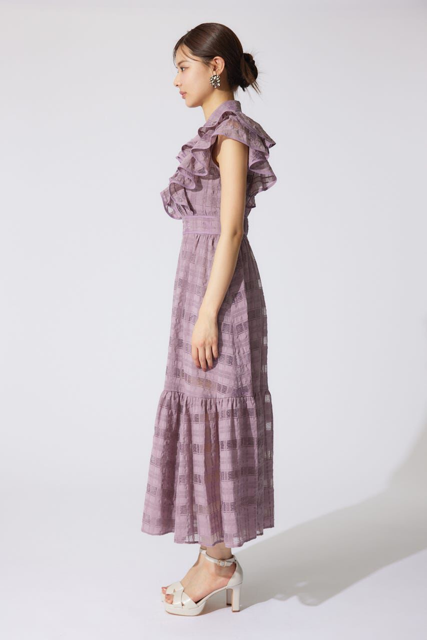 rienda「配色ロゴダブルフリルティアードワンピース」|ワンピース|