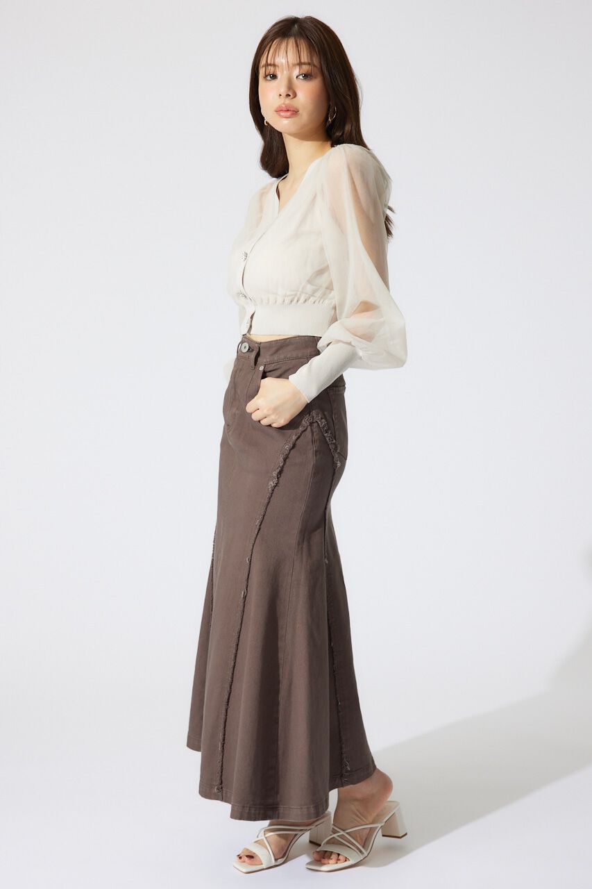 rienda「チュールドッキングシアーニットカーディガン」|カーディガン|