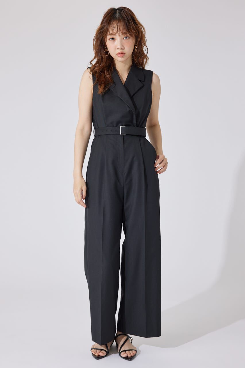 rienda「テーラードデザインノースリーブロンパース」|ワンピース|