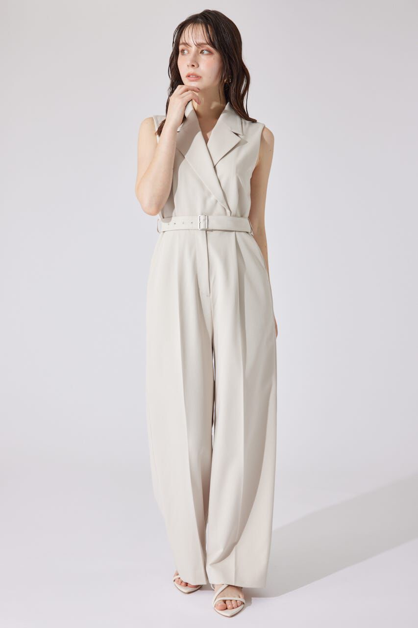 rienda「テーラードデザインノースリーブロンパース」|ワンピース|