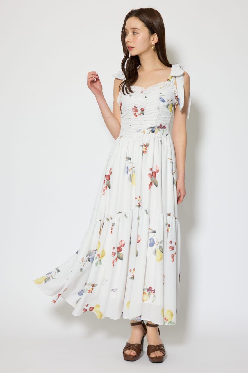 rienda「リボンディティールティアードキャミワンピース」|ワンピース|WHT