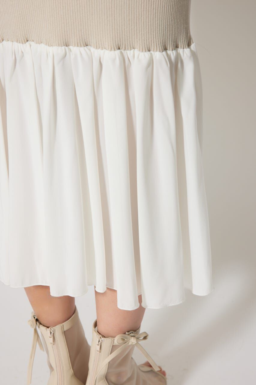 rienda「レイヤードフロントリボンマーメイドニットワンピース」|ワンピース|