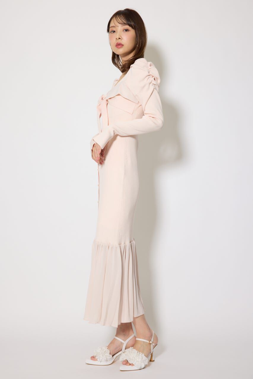 rienda「レイヤードフロントリボンマーメイドニットワンピース」|ワンピース|