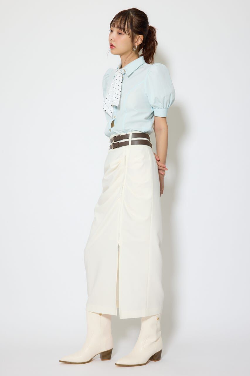 rienda「スカーフ付きハーフスリーブブラウス」|シャツ・ブラウス|