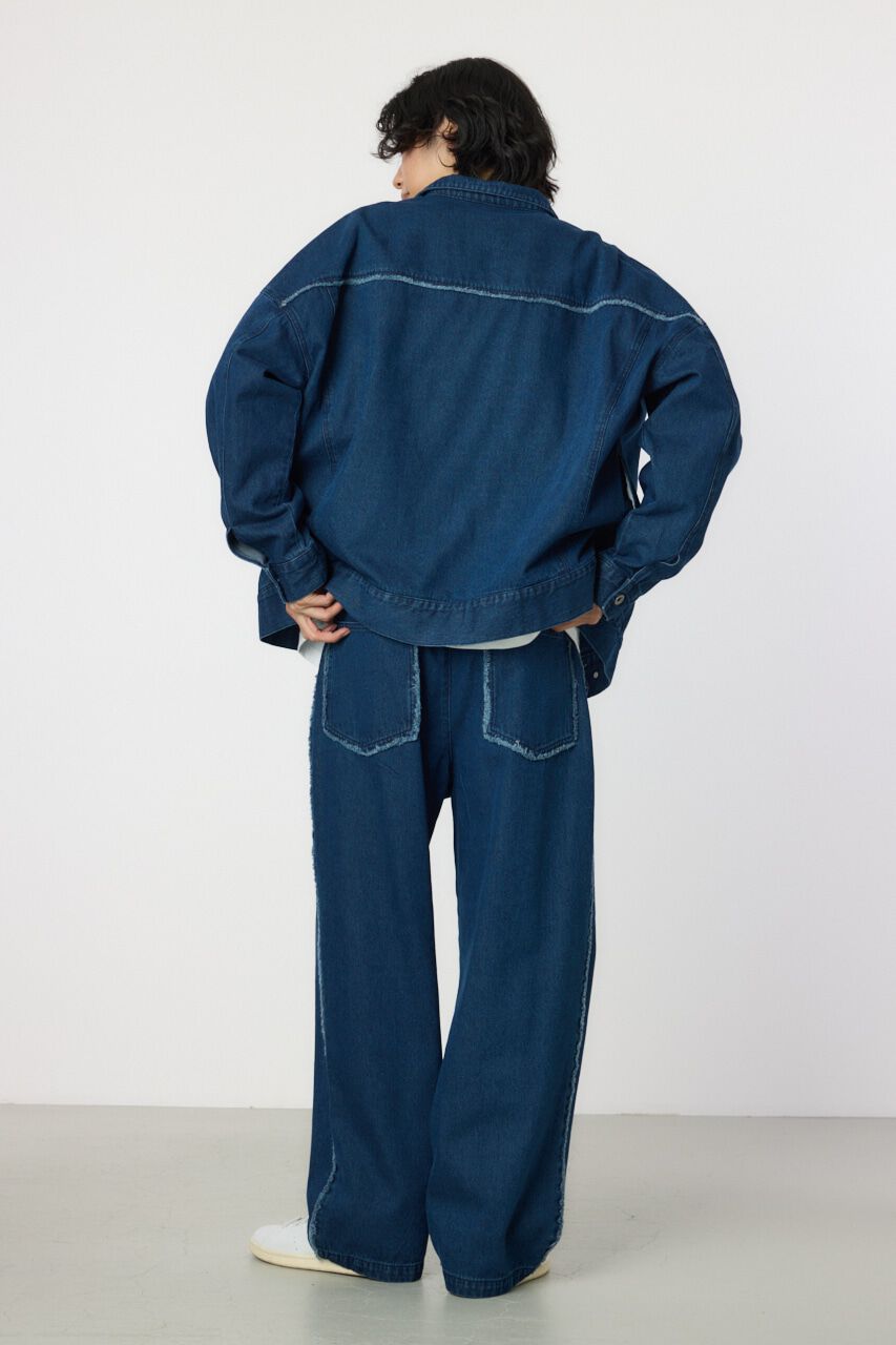 RODEO CROWNS「フリンジワイドデニムジャケット」|デニムジャケット|