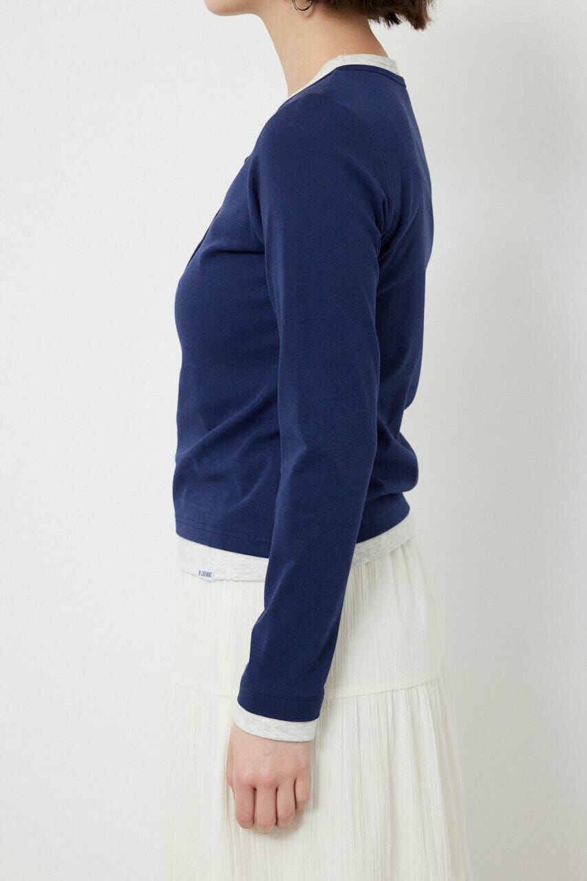 RODEO CROWNS「フェイクレイヤードヘンリーネックトップス」|Tシャツ・カットソー|