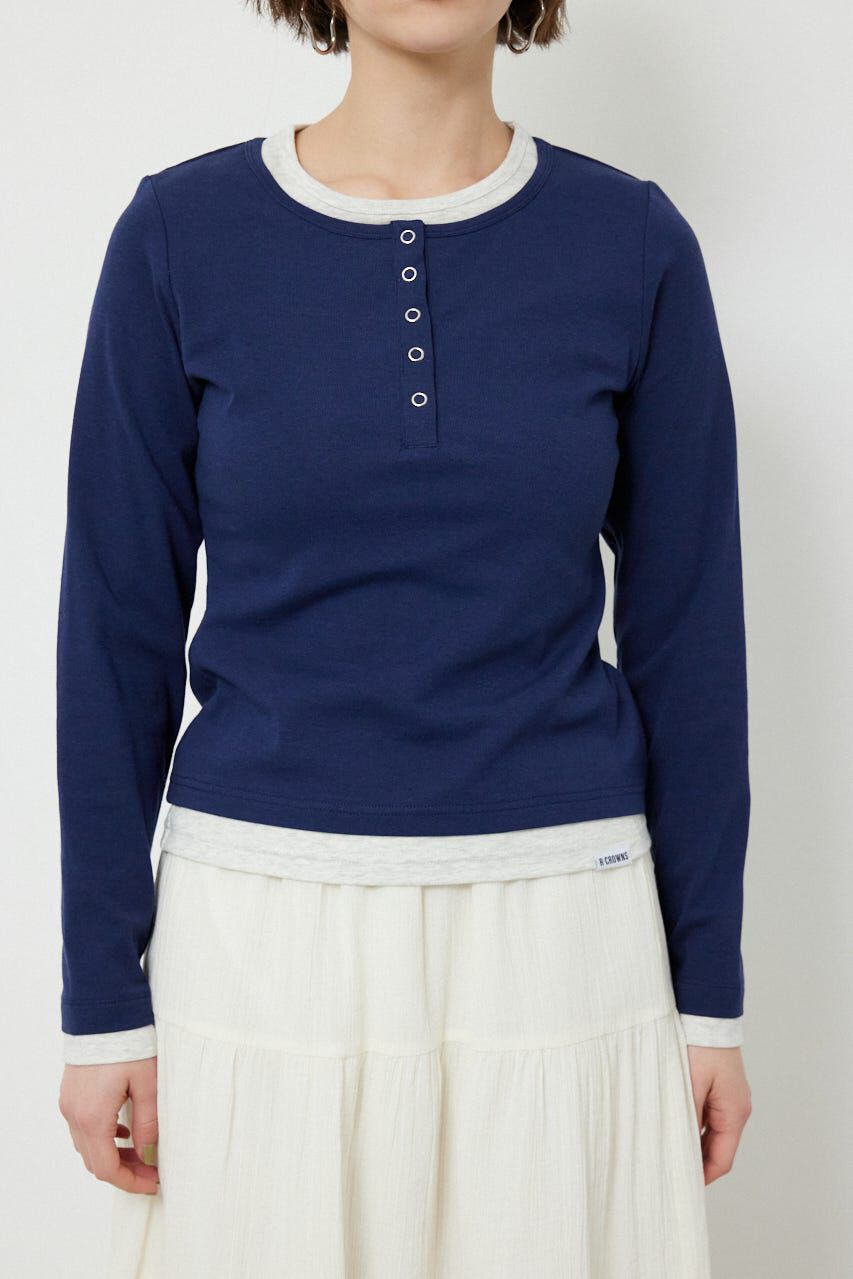 RODEO CROWNS「フェイクレイヤードヘンリーネックトップス」|Tシャツ・カットソー|