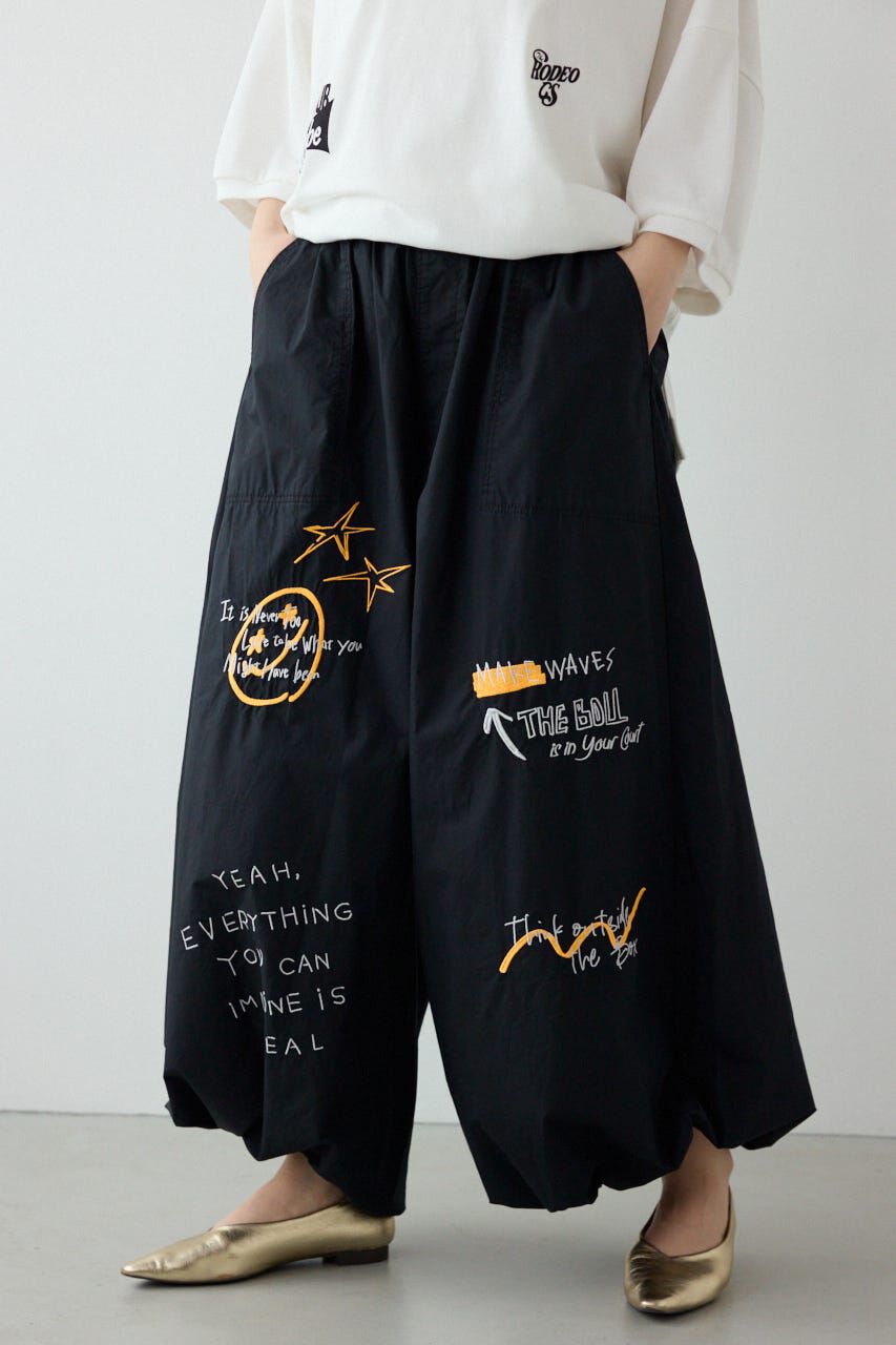 RODEO CROWNS「ラクガキパラシュートパンツ」|その他|BLK