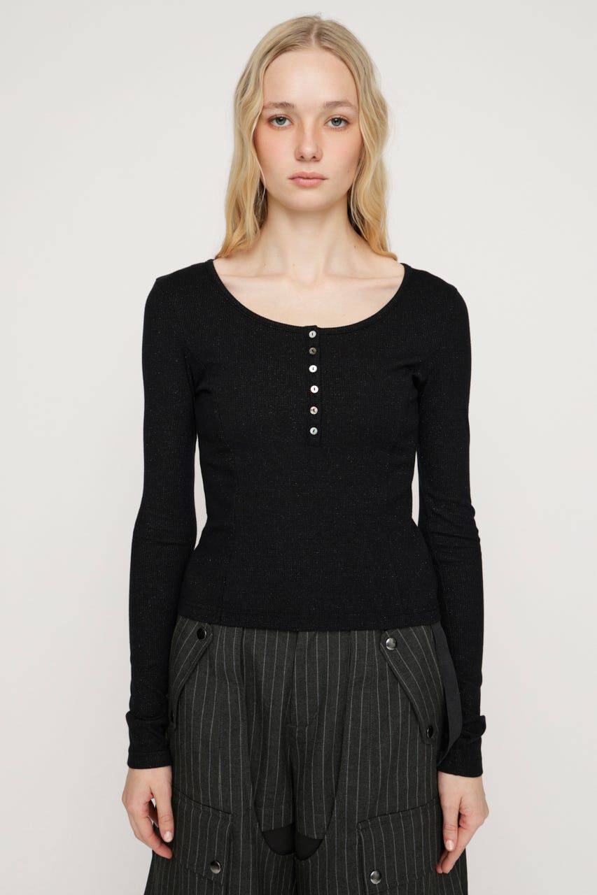 SLY「HENRY NECK CUT トップス」|Tシャツ・カットソー|