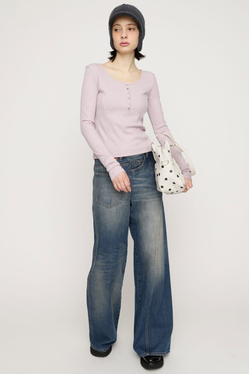 SLY「HENRY NECK CUT トップス」|Tシャツ・カットソー|