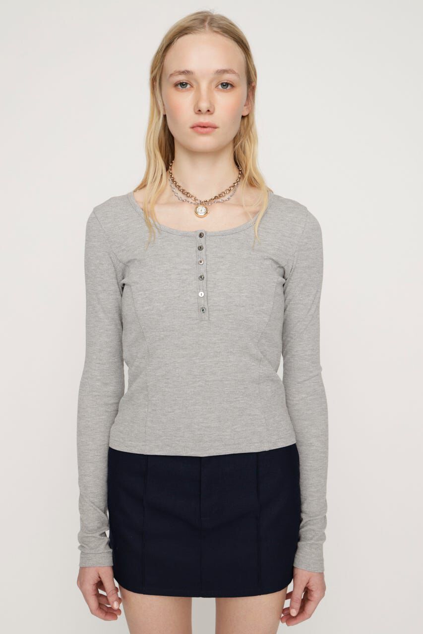 SLY「HENRY NECK CUT トップス」|Tシャツ・カットソー|