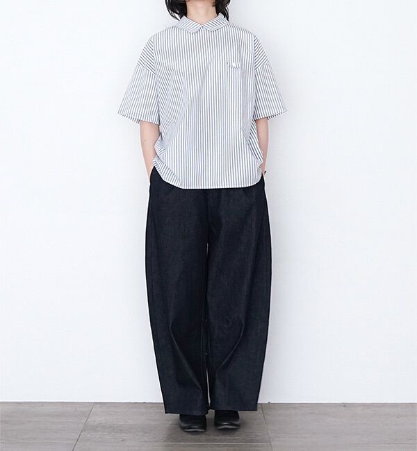 休日と詩「小さなポケットの半袖ブラウス」|シャツ・ブラウス|