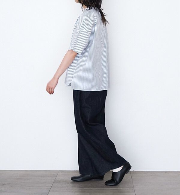 休日と詩「小さなポケットの半袖ブラウス」|シャツ・ブラウス|